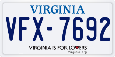 VA license plate VFX7692