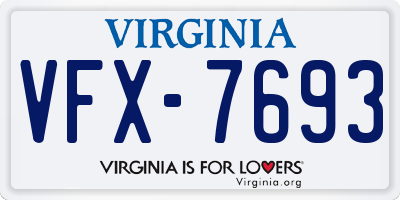 VA license plate VFX7693