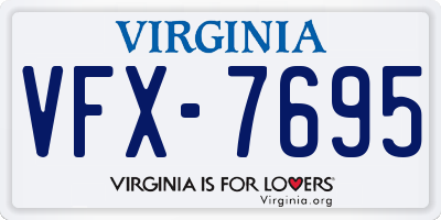 VA license plate VFX7695