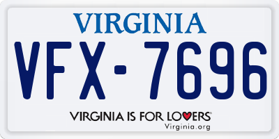 VA license plate VFX7696