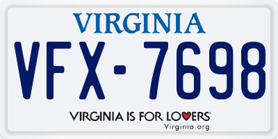 VA license plate VFX7698