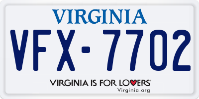 VA license plate VFX7702