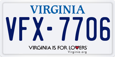 VA license plate VFX7706