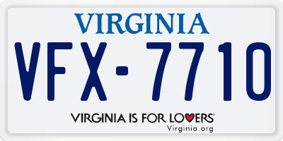 VA license plate VFX7710