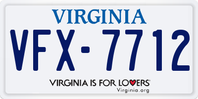 VA license plate VFX7712