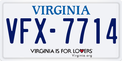 VA license plate VFX7714