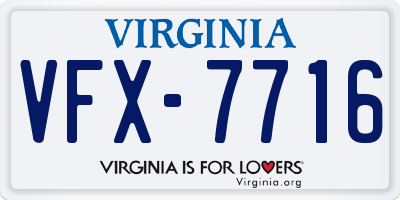 VA license plate VFX7716