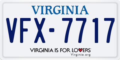VA license plate VFX7717