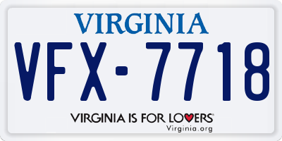 VA license plate VFX7718