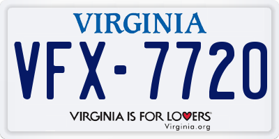 VA license plate VFX7720
