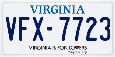 VA license plate VFX7723