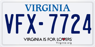 VA license plate VFX7724
