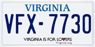 VA license plate VFX7730