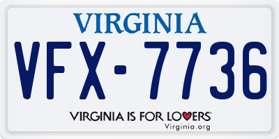 VA license plate VFX7736