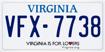VA license plate VFX7738