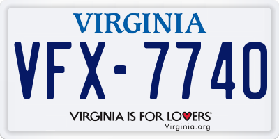 VA license plate VFX7740