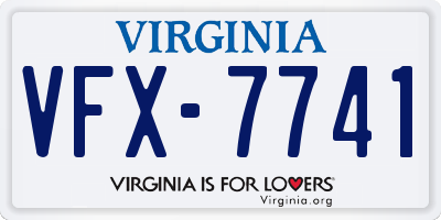 VA license plate VFX7741