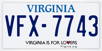 VA license plate VFX7743