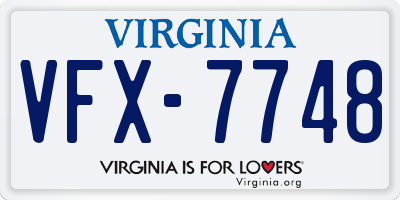 VA license plate VFX7748