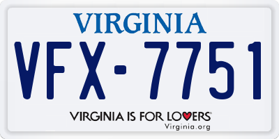 VA license plate VFX7751