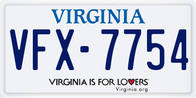 VA license plate VFX7754