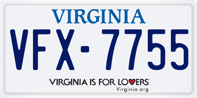 VA license plate VFX7755