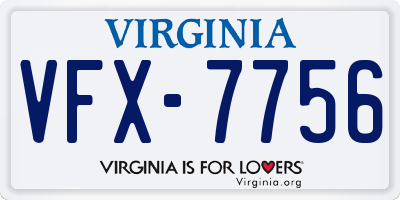 VA license plate VFX7756