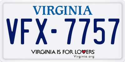 VA license plate VFX7757
