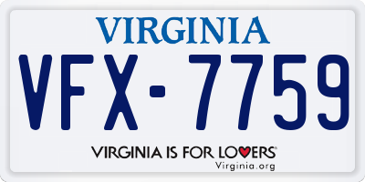 VA license plate VFX7759