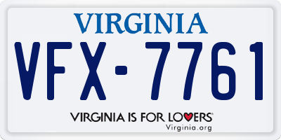 VA license plate VFX7761