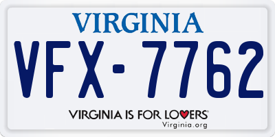 VA license plate VFX7762