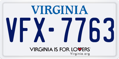 VA license plate VFX7763