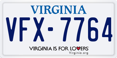 VA license plate VFX7764