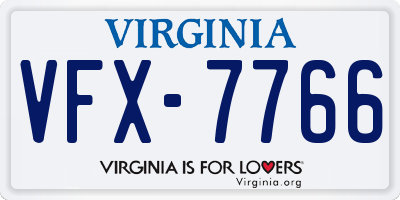 VA license plate VFX7766