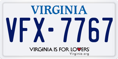 VA license plate VFX7767