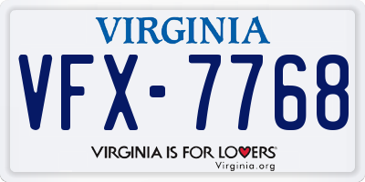 VA license plate VFX7768