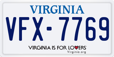 VA license plate VFX7769