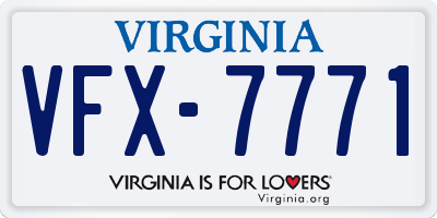 VA license plate VFX7771