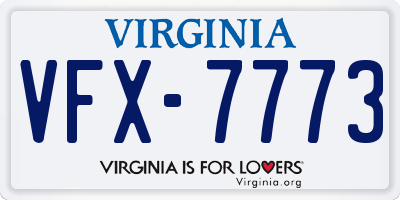 VA license plate VFX7773