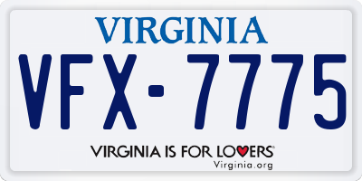 VA license plate VFX7775