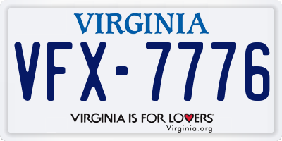 VA license plate VFX7776