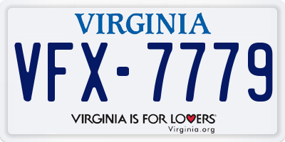 VA license plate VFX7779