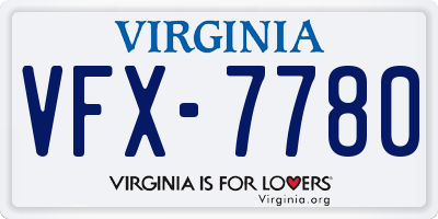 VA license plate VFX7780