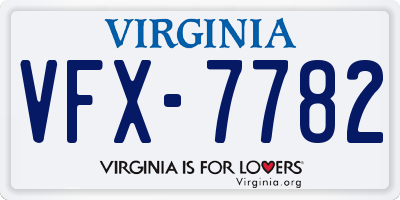 VA license plate VFX7782