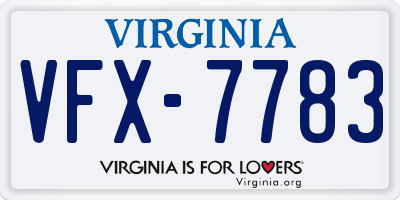 VA license plate VFX7783
