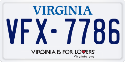 VA license plate VFX7786