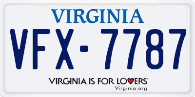 VA license plate VFX7787