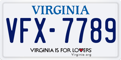 VA license plate VFX7789