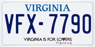 VA license plate VFX7790