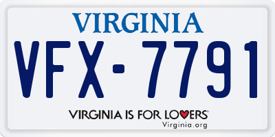 VA license plate VFX7791
